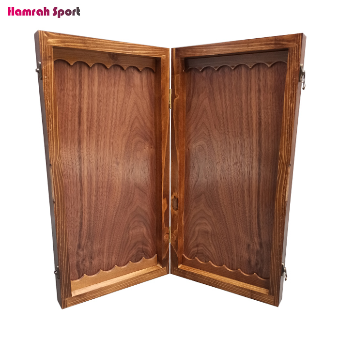تخته نرد چوبی طرح گردو 2 قفله اعلا سایز 50*50 سانتیمتر