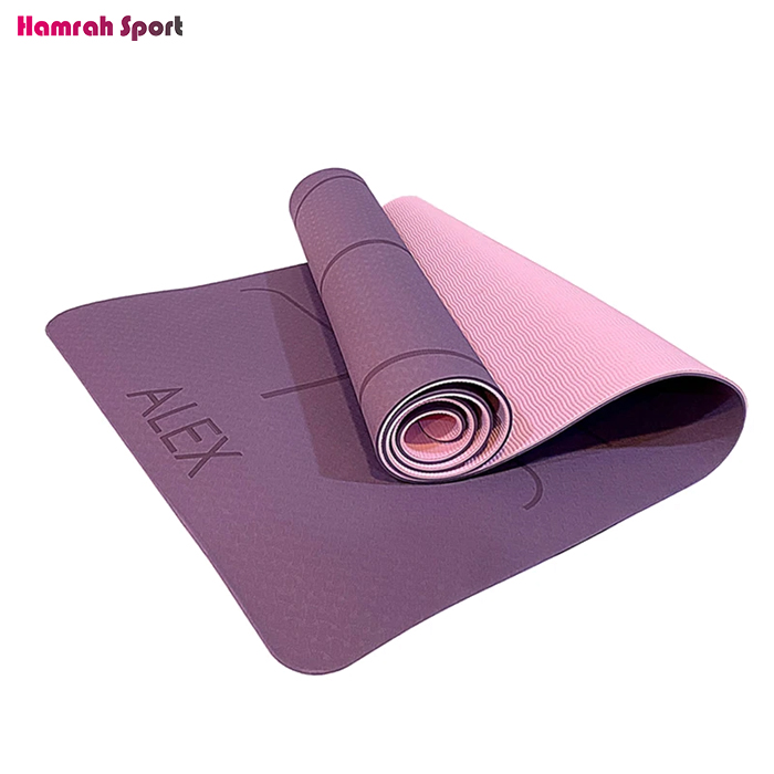 مت یوگا الکس ALEX خط دار 2 لایه ضخامت 6 میلیمتر جنس TPE اورجینال