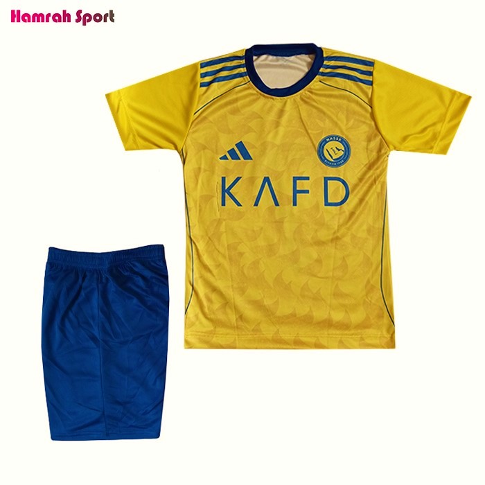 لباس رونالدو النصر جدید 2026-2025 کیت اول ست پیراهن شورت پسرانه