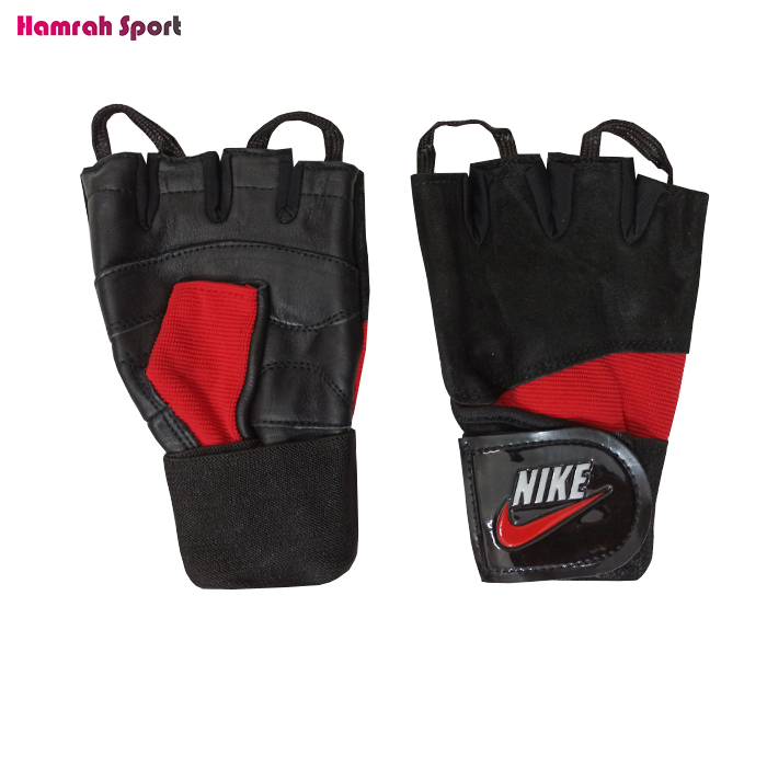 دستکش بدنسازی مردانه نایک NIKE مچ بند دار - چرم اعلا