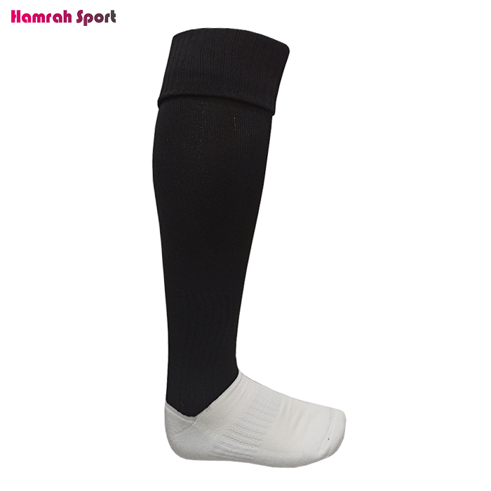جوراب فوتبال مشکی IMAN SPORT کف حوله ای تمام کش 5 ستاره اعلا