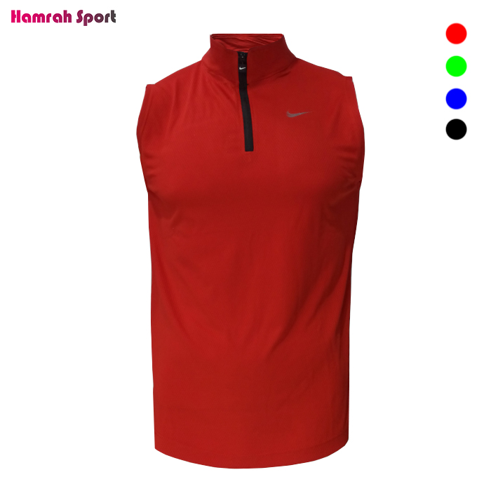 رکابی ورزشی مردانه نایک نیم زیپ کد MEN-NK14 پارچه کندویی