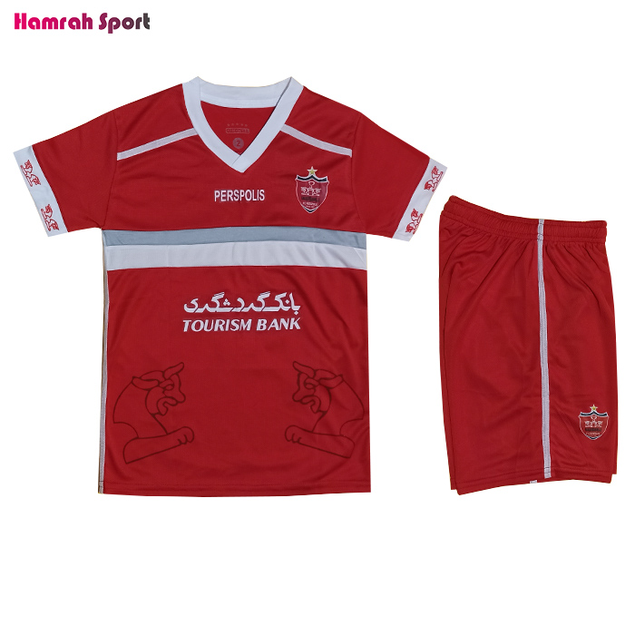 پیراهن و شورت پرسپولیس بچه گانه 1400 - فلامنت سوزنی اعلا