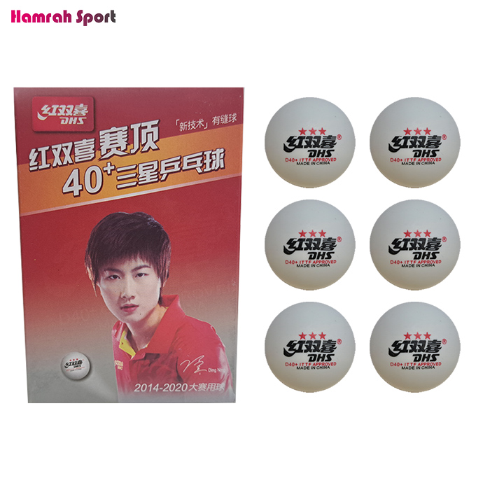 توپ پینگ پنگ 3 ستاره DHS مدل D40+ ITTF APPROVED - بسته 6 عددی
