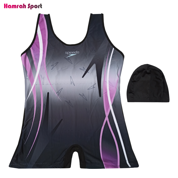 مایو شنا زنانه سایز بزرگ پادار اسپیدو SPEEDO کلاه دار