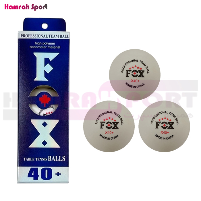 توپ پینگ پنگ 5 ستاره فاکس FOX +40 mm - بسته 3 عددی