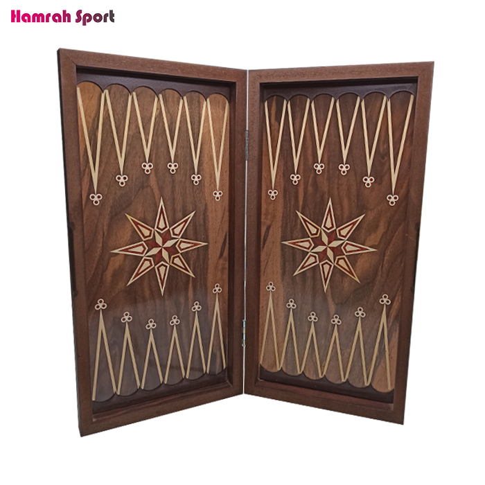 تخته نرد و صفحه شطرنج کلاف چوبی طرح گردو - 50*50 سانتیمتر