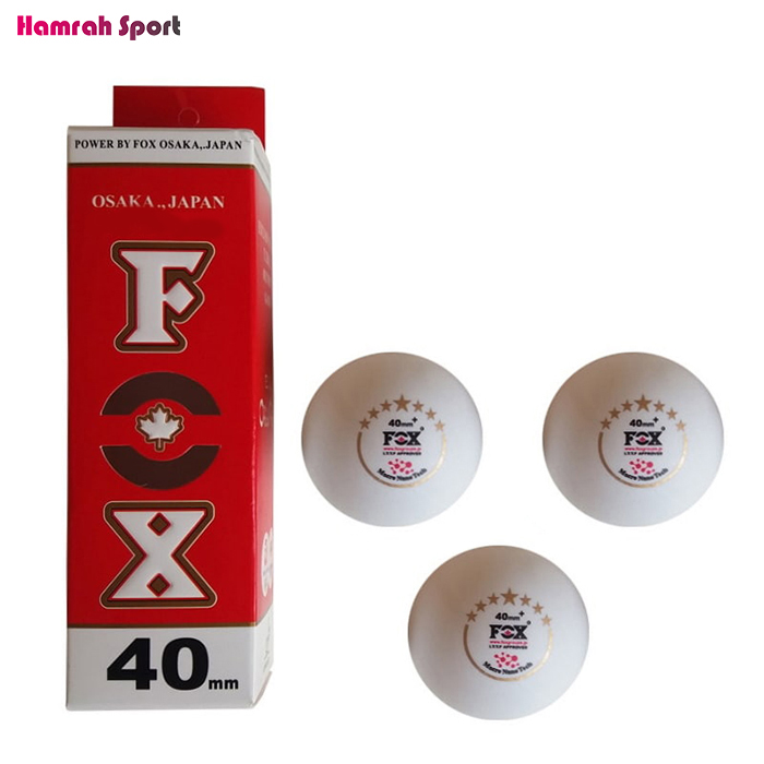 توپ پینگ پنگ 5 ستاره فاکس FOX +40 mm - بسته 3 عددی