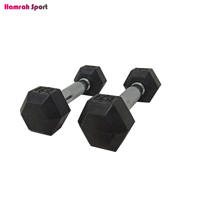 دمبل شش ضلعی 2/5 کیلویی - بسته 2 عددی