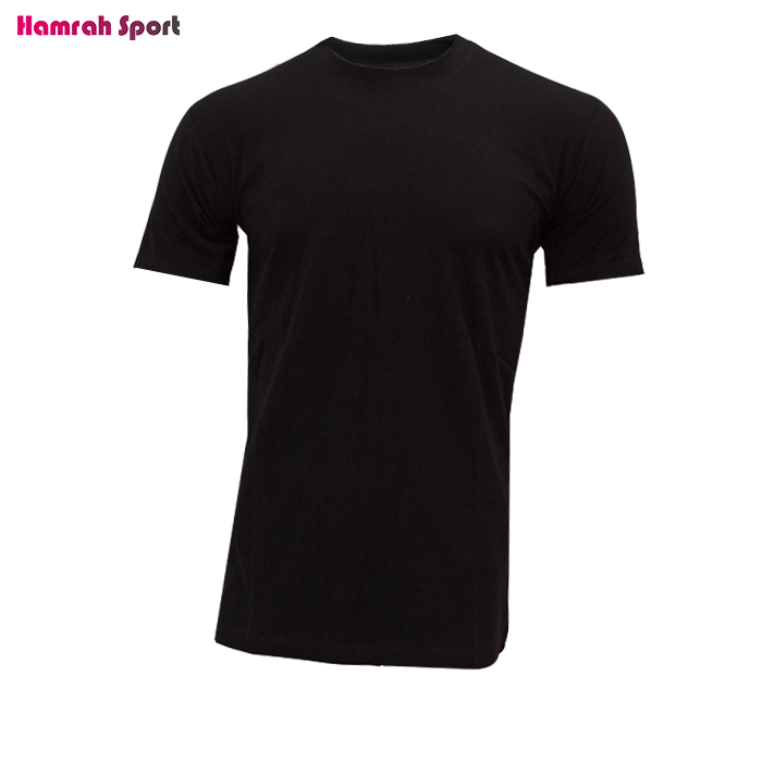 تیشرت مردانه یقه گرد مشکی ساده پنبه ای اعلا