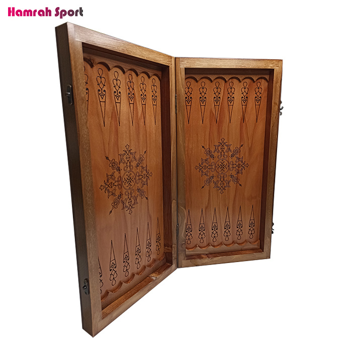 تخته نرد و صفحه شطرنج چوبی اعلا طرح اوج دو قفله - 50*50 سانتیمتر