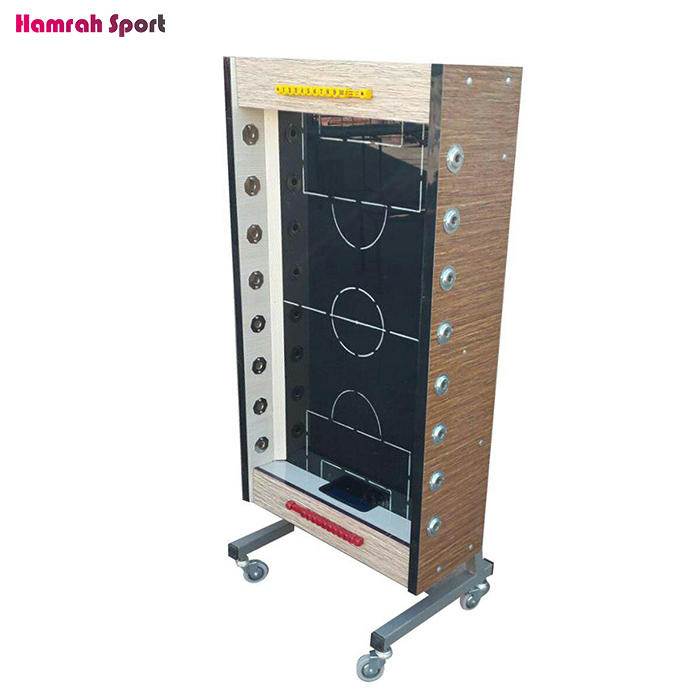 فوتبال دستی ایستاده تاشو MDF بلبرینگی-کف شیشه ای-چرخ دار
