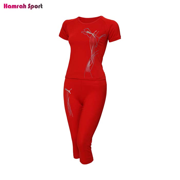 ست تیشرت و شلوارک ورزشی زنانه پوما (PUMA) پارچه فلامنت پنبه ای