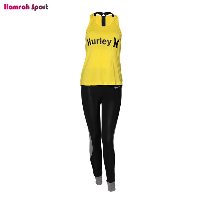 ست لباس ورزشی زنانه مدل Hurley - ست نیم تنه , کاور و لگ ورزشی