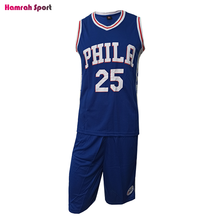 لباس بسکتبال NBA تیم فیلادلفیا - ست لباس و شورت رنگ آبی